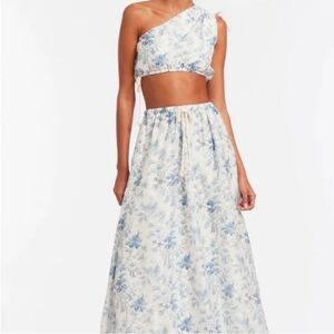 SIR the label Blue and White Floral Skirt